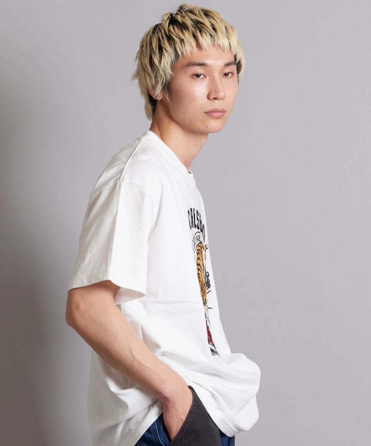 JACKROSE(ジャックローズ) |JE-TIGER&BUTTERFLY フロッキー半袖TEE(MENS)
