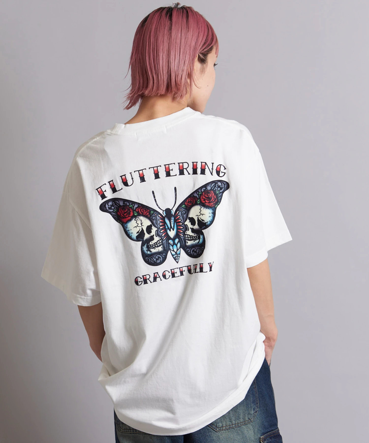 JACKROSE(ジャックローズ) |JE-TIGER&BUTTERFLY フロッキー半袖TEE(MENS)