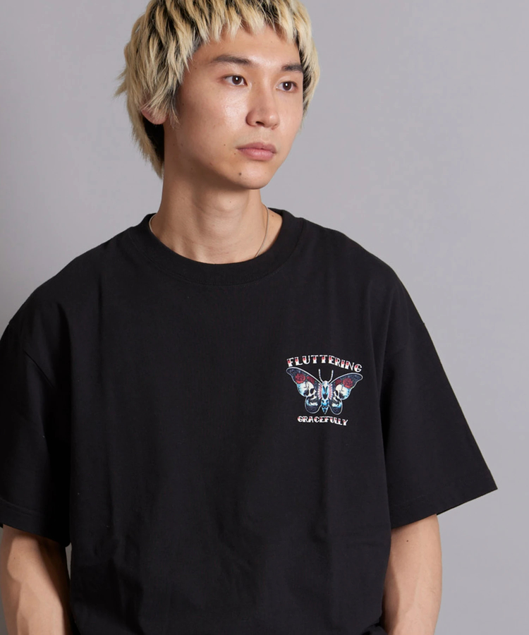 JACKROSE(ジャックローズ) |JE-TIGER&BUTTERFLY フロッキー半袖TEE(MENS)