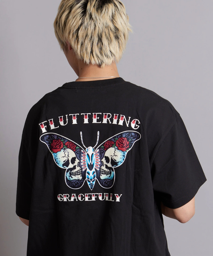 JACKROSE(ジャックローズ) |JE-TIGER&BUTTERFLY フロッキー半袖TEE(MENS)