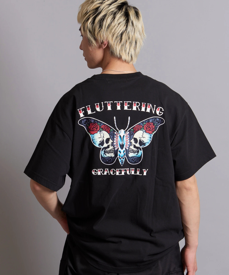 JACKROSE(ジャックローズ) |JE-TIGER&BUTTERFLY フロッキー半袖TEE(MENS)