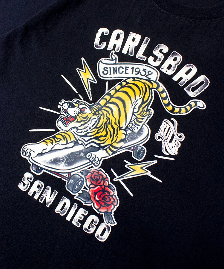 JACKROSE(ジャックローズ) |JE-TIGER&BUTTERFLY フロッキー半袖TEE(MENS)