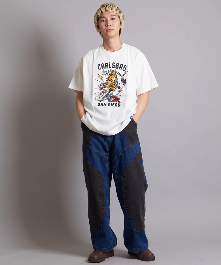 JACKROSE(ジャックローズ) |JE-TIGER&BUTTERFLY フロッキー半袖TEE(MENS)