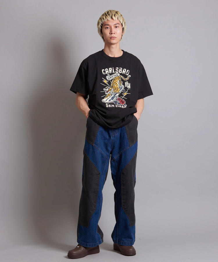 JACKROSE(ジャックローズ) |JE-TIGER&BUTTERFLY フロッキー半袖TEE(MENS)