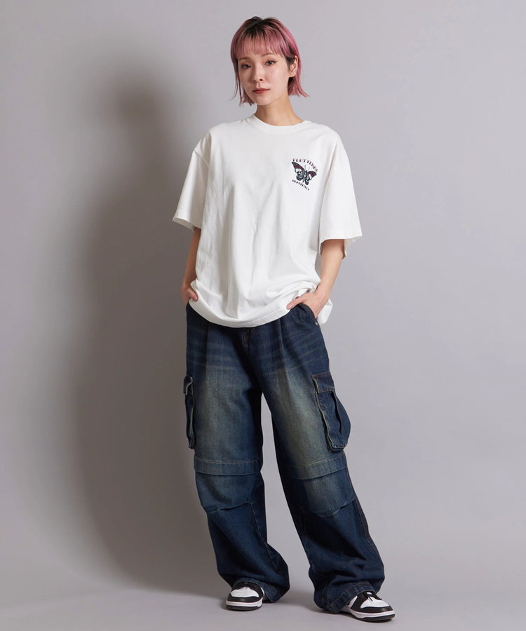 JACKROSE(ジャックローズ) |JE-TIGER&BUTTERFLY フロッキー半袖TEE(MENS)