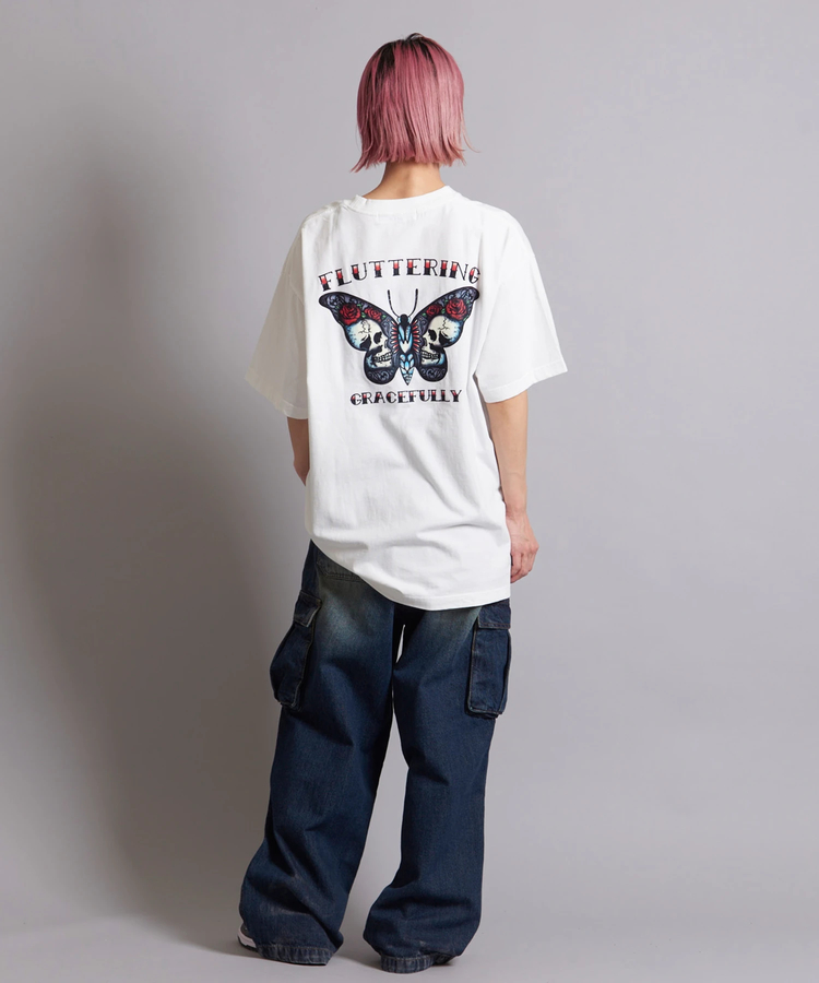 JACKROSE(ジャックローズ) |JE-TIGER&BUTTERFLY フロッキー半袖TEE(MENS)