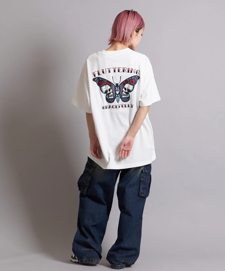 JACKROSE(ジャックローズ) |JE-TIGER&BUTTERFLY フロッキー半袖TEE(MENS)