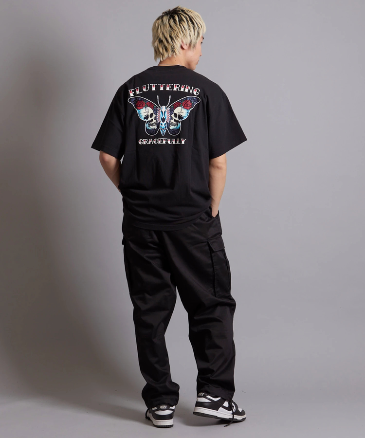 JACKROSE(ジャックローズ) |JE-TIGER&BUTTERFLY フロッキー半袖TEE(MENS)