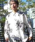 JACKROSE(ジャックローズ) |LV ジョーゼットローズ総柄とろみLSシャツ(MENS)