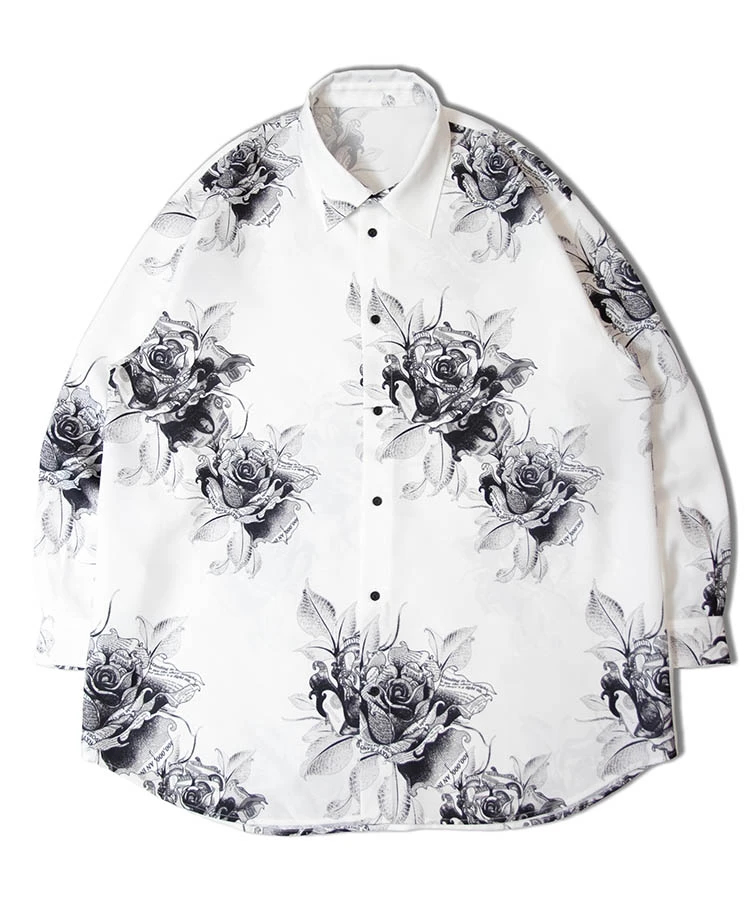 JACKROSE(ジャックローズ) |LV ジョーゼットローズ総柄とろみLSシャツ(MENS)