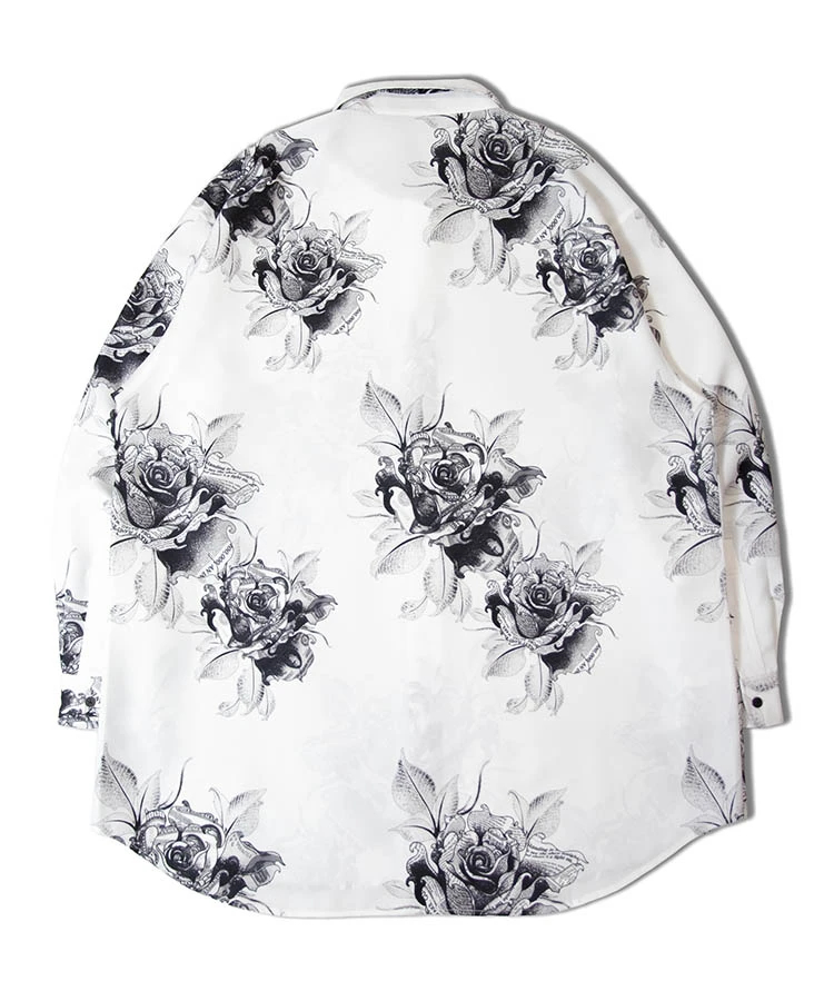 JACKROSE(ジャックローズ) |LV ジョーゼットローズ総柄とろみLSシャツ(MENS)