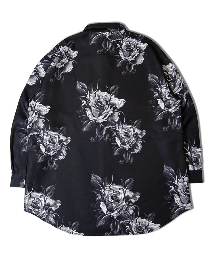 JACKROSE(ジャックローズ) |LV ジョーゼットローズ総柄とろみLSシャツ(MENS)