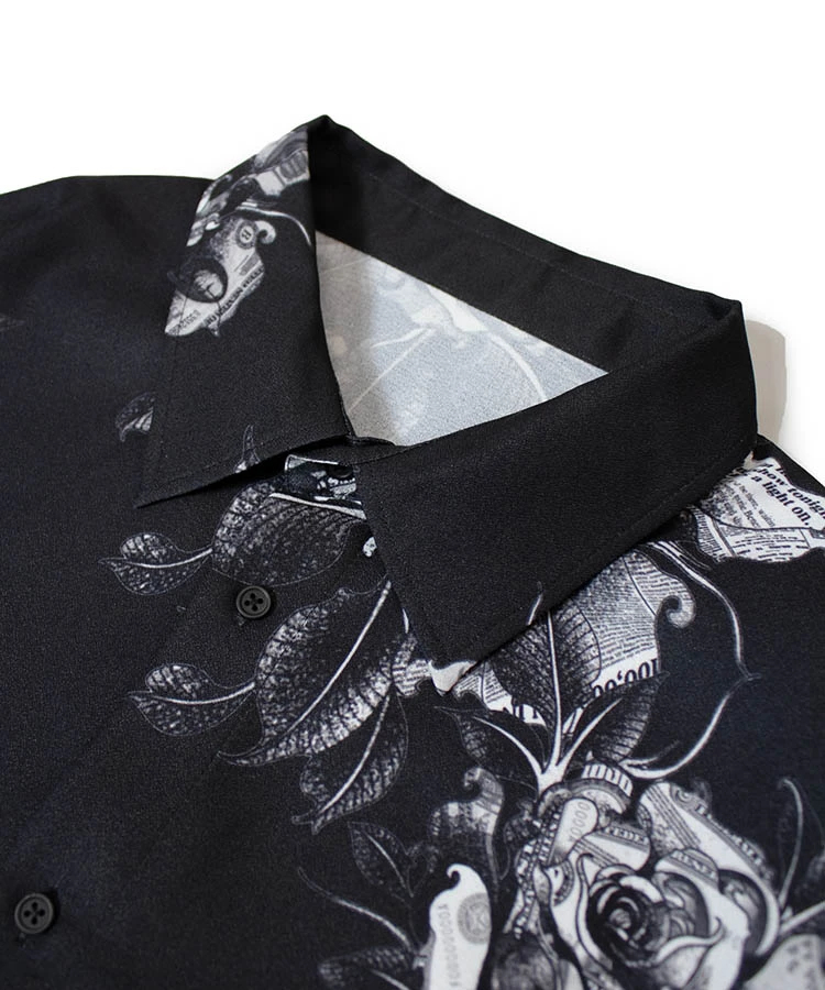 JACKROSE(ジャックローズ) |LV ジョーゼットローズ総柄とろみLSシャツ(MENS)