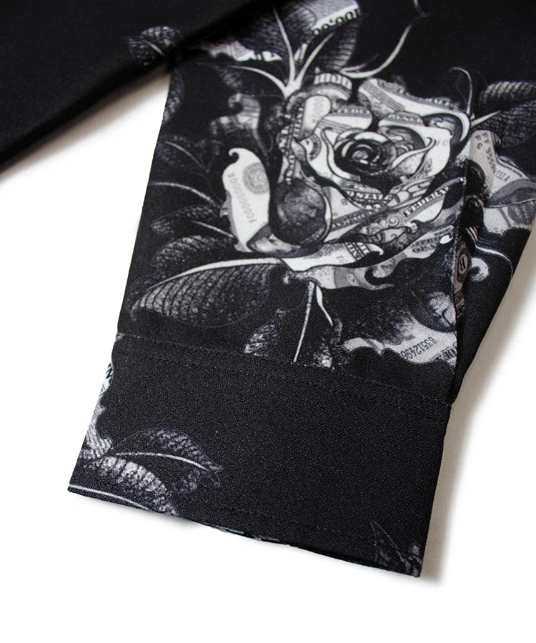 JACKROSE(ジャックローズ) |LV ジョーゼットローズ総柄とろみLSシャツ(MENS)