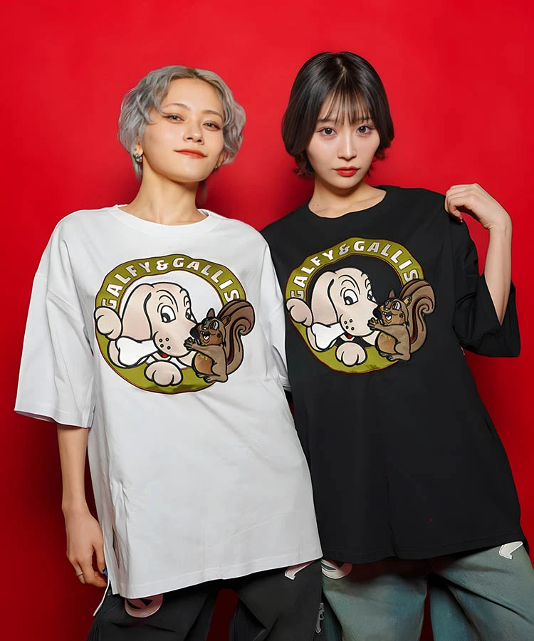 JACKROSE(ジャックローズ) |【GALFY×GALLIS ADDICTION】犬とリス仲良し半袖Tee(MENS)