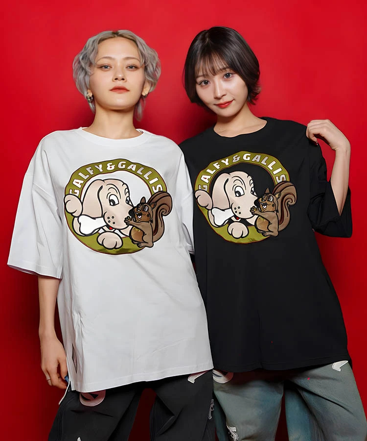 JACKROSE(ジャックローズ) |【GALFY×GALLIS ADDICTION】犬とリス仲良し半袖Tee(MENS)