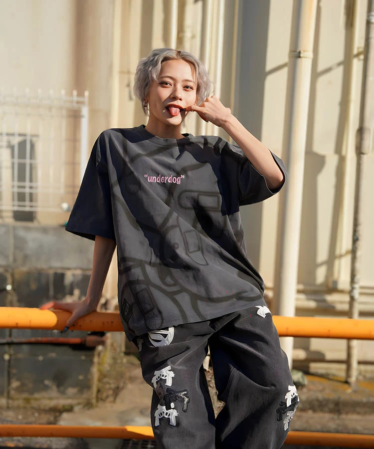 JACKROSE(ジャックローズ) |【GALFY×GALLIS ADDICTION】B-BOY的犬とリスピグメント SS TEE *セットアップ対応(MENS)