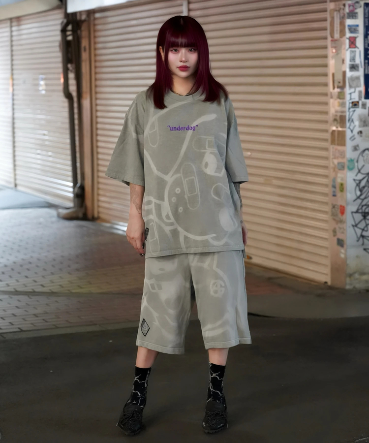 JACKROSE(ジャックローズ) |【GALFY×GALLIS ADDICTION】B-BOY的犬とリスピグメントショートパンツ(MENS)