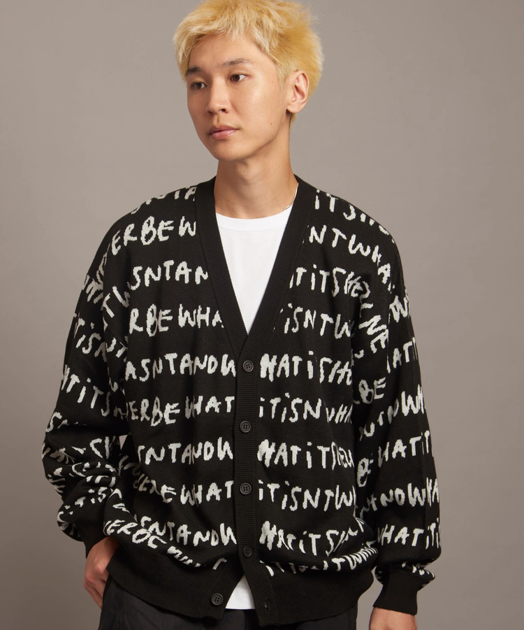 JACKROSE(ジャックローズ) |What it isNt-MG/ワットイットイズントバイマークゴンザレス 総柄ジャカードVネックカーディガン(MENS)