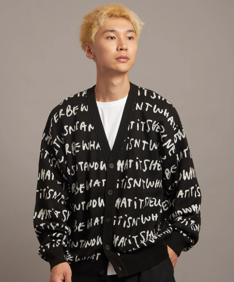 JACKROSE(ジャックローズ) |What it isNt-MG/ワットイットイズントバイマークゴンザレス 総柄ジャカードVネックカーディガン(MENS)