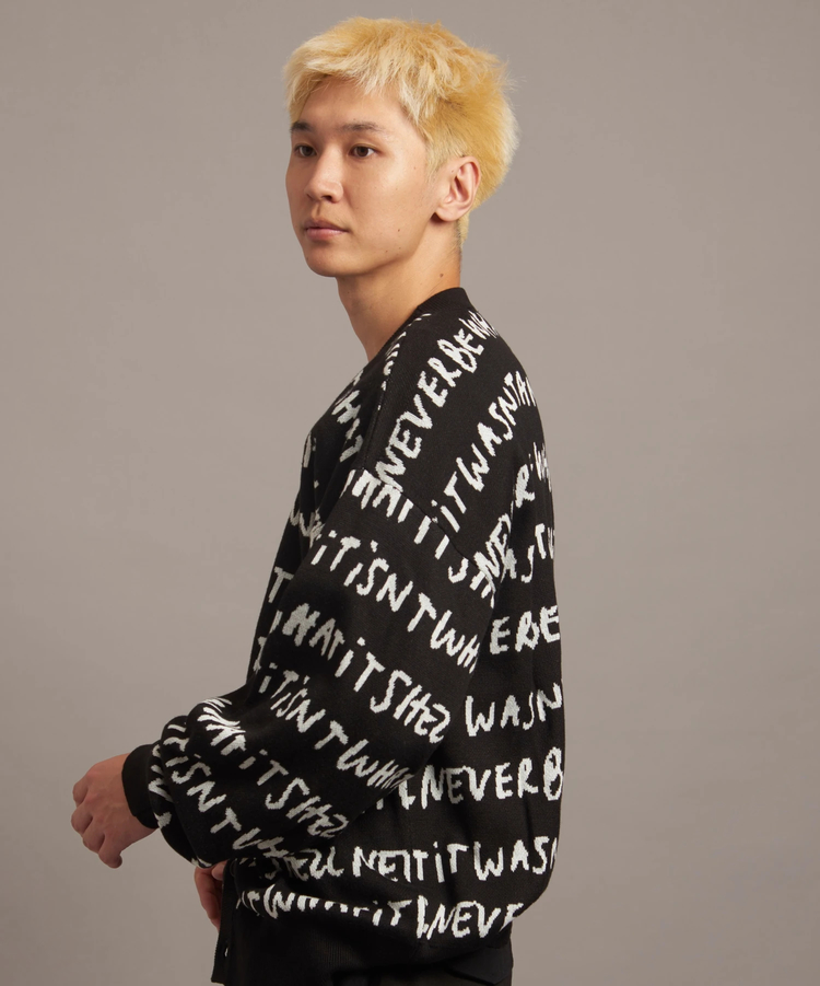 JACKROSE(ジャックローズ) |What it isNt-MG/ワットイットイズントバイマークゴンザレス 総柄ジャカードVネックカーディガン(MENS)