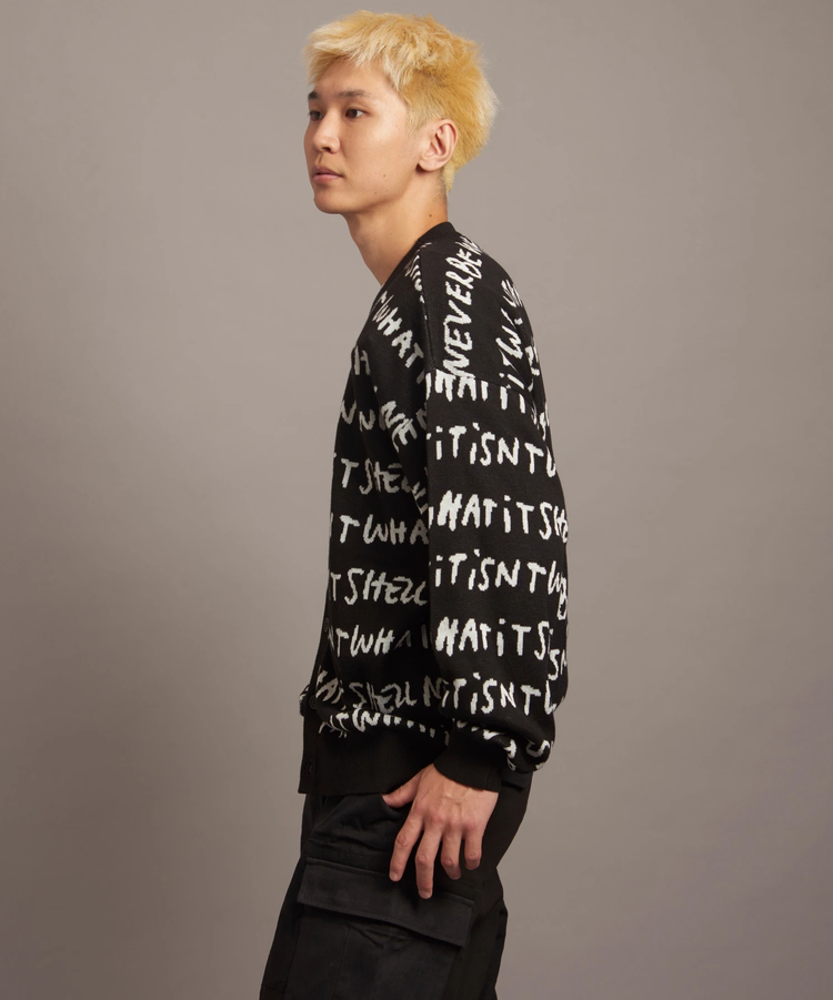JACKROSE(ジャックローズ) |What it isNt-MG/ワットイットイズントバイマークゴンザレス 総柄ジャカードVネックカーディガン(MENS)