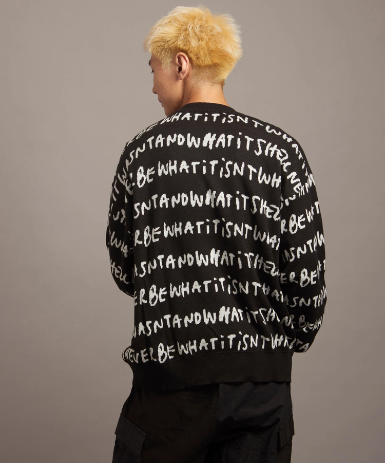 JACKROSE(ジャックローズ) |What it isNt-MG/ワットイットイズントバイマークゴンザレス 総柄ジャカードVネックカーディガン(MENS)