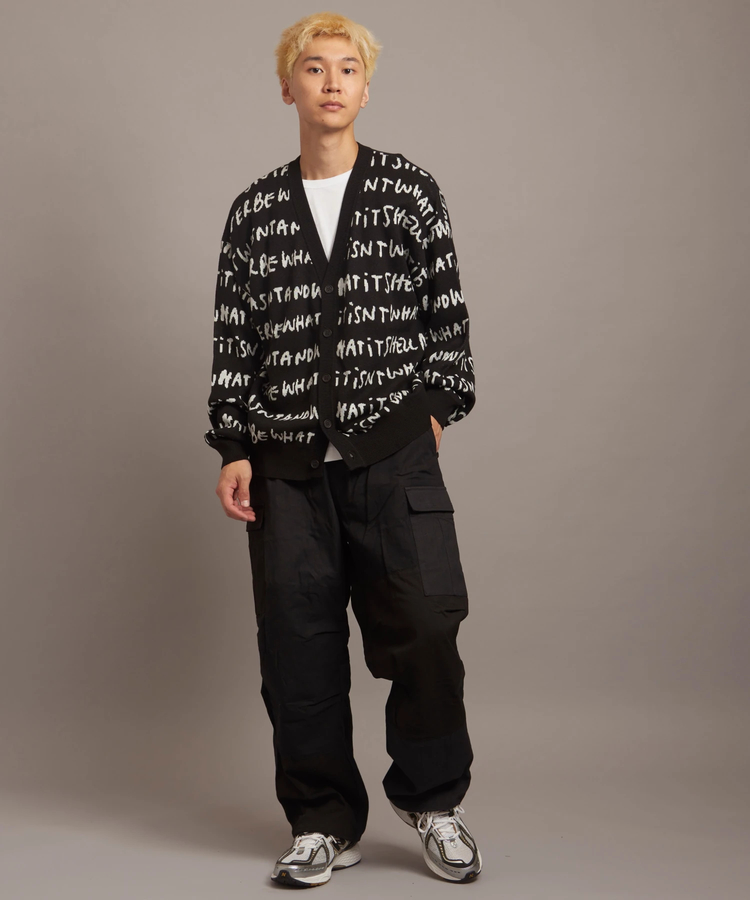 JACKROSE(ジャックローズ) |What it isNt-MG/ワットイットイズントバイマークゴンザレス 総柄ジャカードVネックカーディガン(MENS)