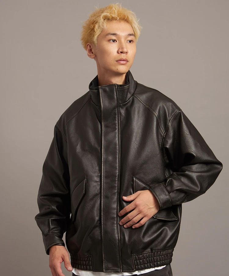 JACKROSE(ジャックローズ) |JE- ヴィーガンレザー・ STAND BLOUSON(MENS)