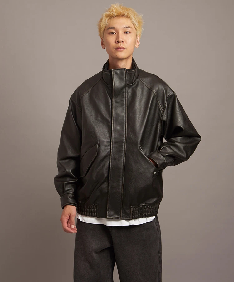 JACKROSE(ジャックローズ) |JE- ヴィーガンレザー・ STAND BLOUSON(MENS)