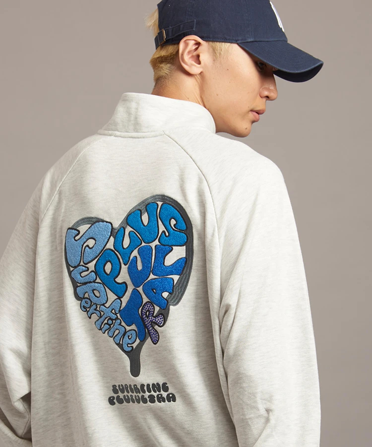 JACKROSE(ジャックローズ) |JE-ロゴ&ハート・ハーフZIPスウェット(MENS)