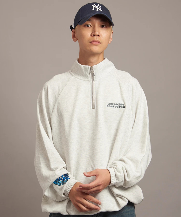 JACKROSE(ジャックローズ) |JE-ロゴ&ハート・ハーフZIPスウェット(MENS)