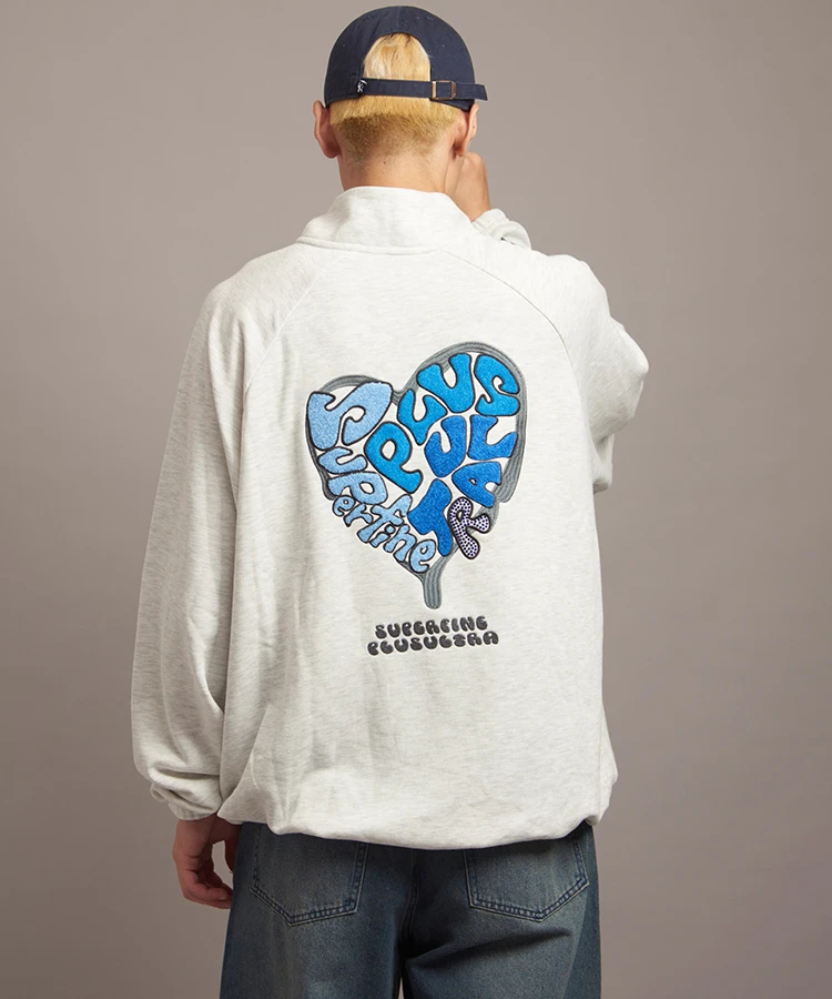 JACKROSE(ジャックローズ) |JE-ロゴ&ハート・ハーフZIPスウェット(MENS)