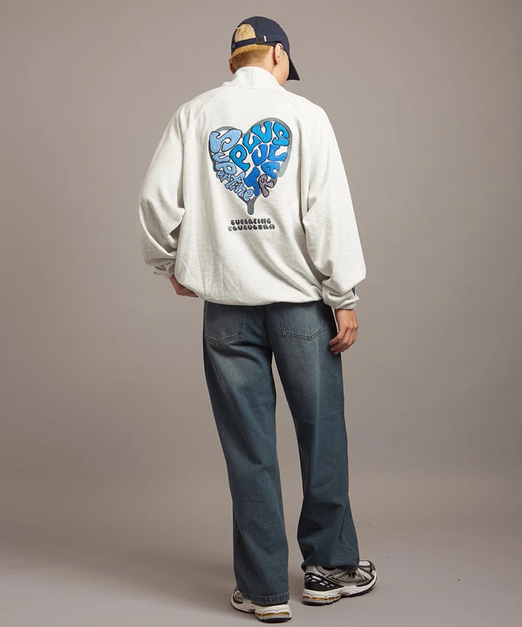 JACKROSE(ジャックローズ) |JE-ロゴ&ハート・ハーフZIPスウェット(MENS)