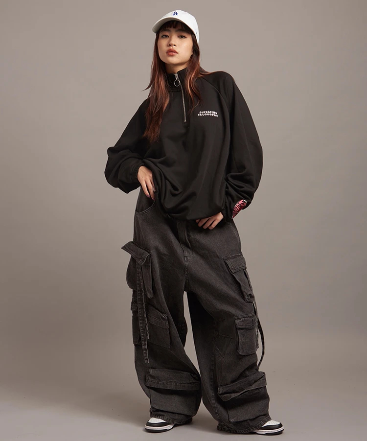 JACKROSE(ジャックローズ) |JE-ロゴ&ハート・ハーフZIPスウェット(MENS)