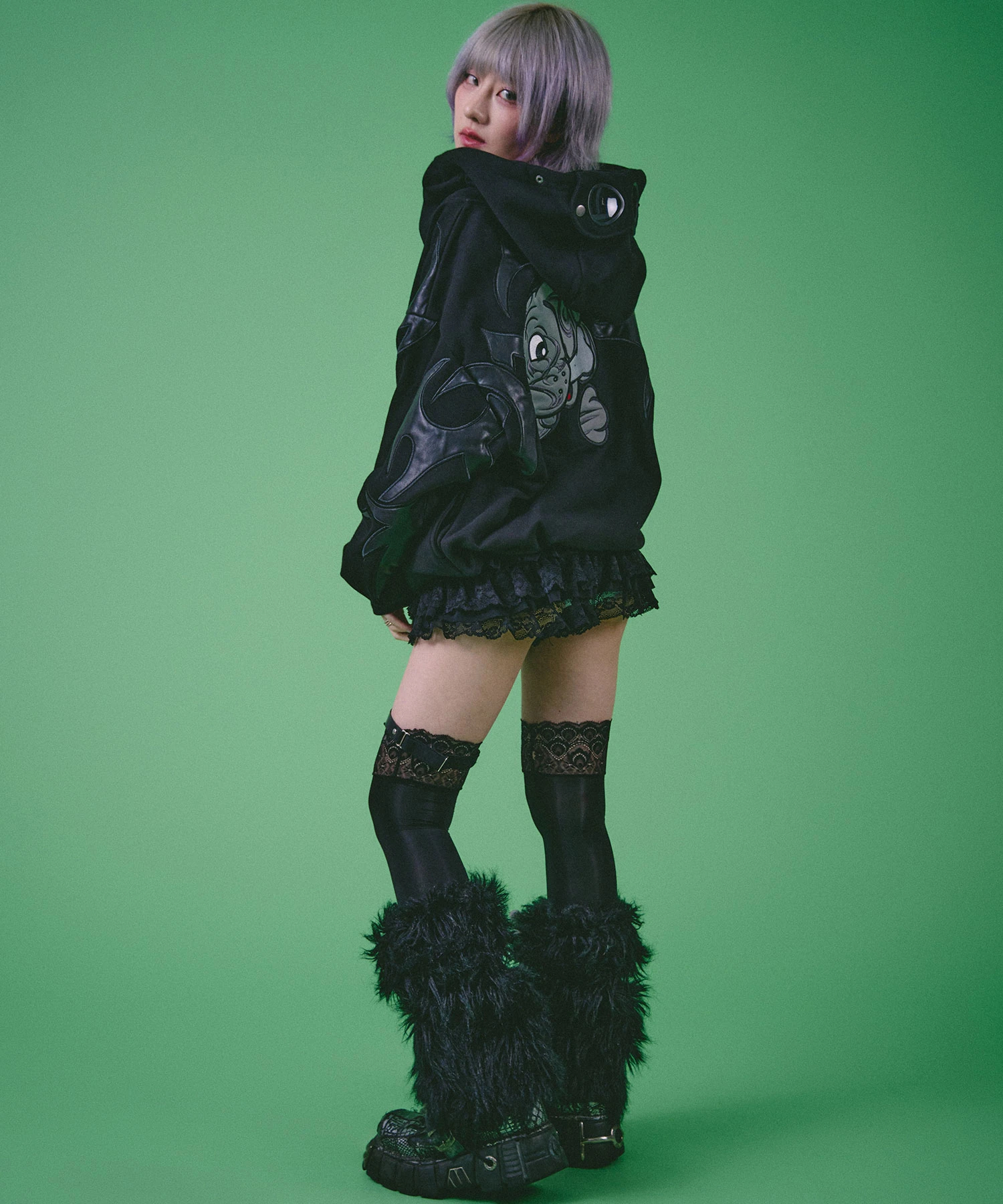 GALFY(ガルフィー) 探検メガネ部族パーカー - BLACK / ロック