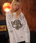 JACKROSE(ジャックローズ) |【GALFY×GALLIS ADDICTION】ぼろぼろ刺繍ロンT(MENS)