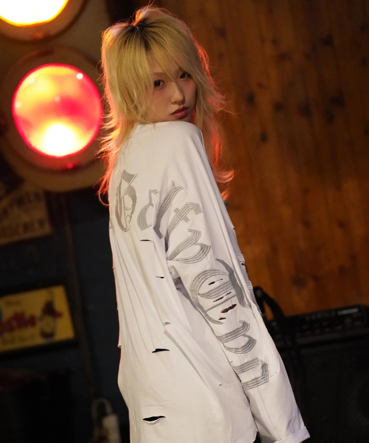 JACKROSE(ジャックローズ) |【GALFY×GALLIS ADDICTION】ぼろぼろ刺繍ロンT(MENS)