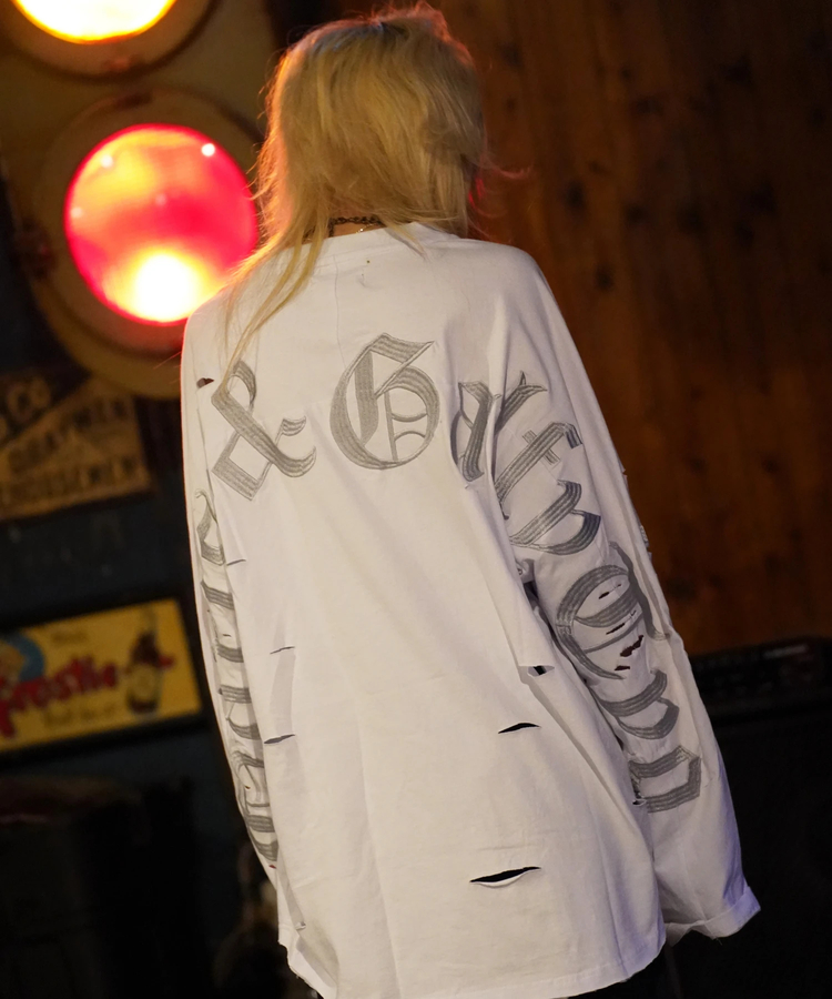 JACKROSE(ジャックローズ) |【GALFY×GALLIS ADDICTION】ぼろぼろ刺繍ロンT(MENS)