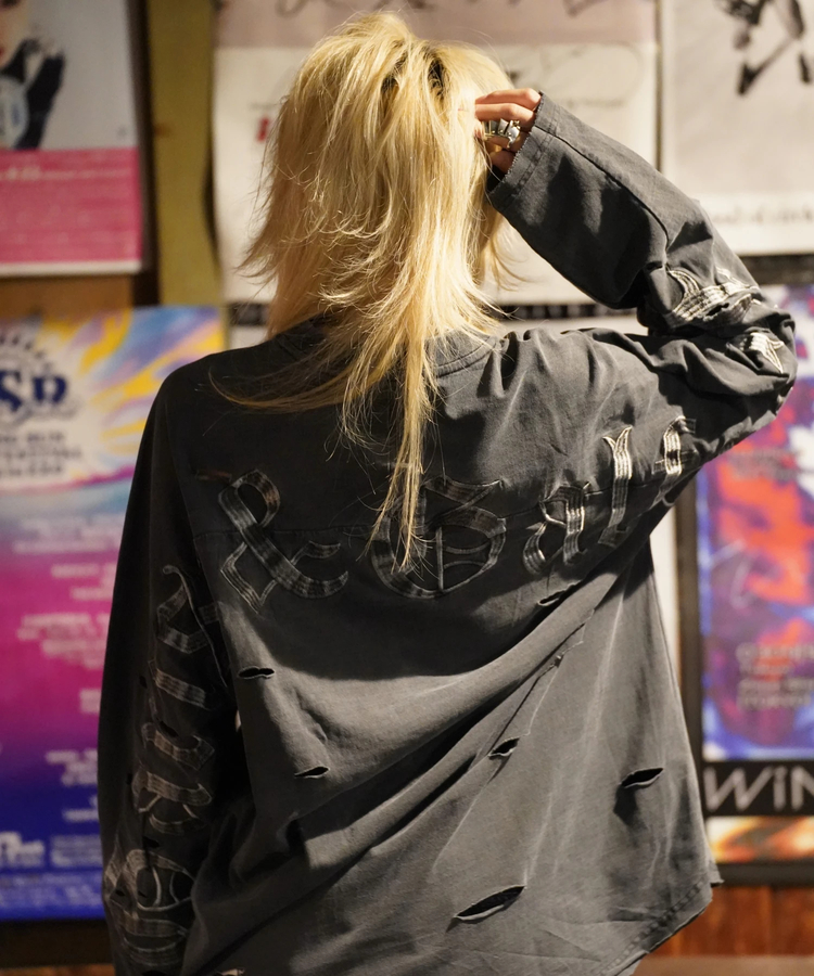 JACKROSE(ジャックローズ) |【GALFY×GALLIS ADDICTION】ぼろぼろ刺繍ロンT(MENS)