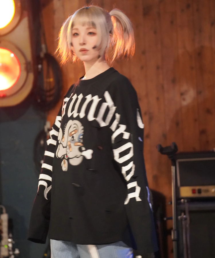 JACKROSE(ジャックローズ) |【GALFY×GALLIS ADDICTION】ぼろぼろ刺繍ロンT(MENS)
