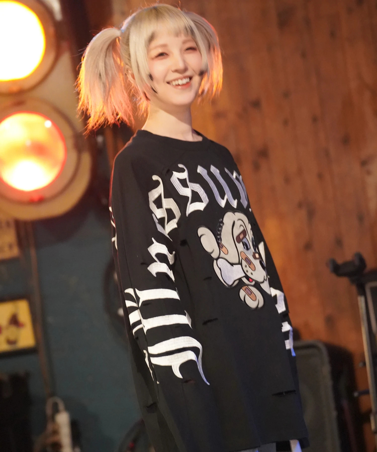 JACKROSE(ジャックローズ) |【GALFY×GALLIS ADDICTION】ぼろぼろ刺繍ロンT(MENS)