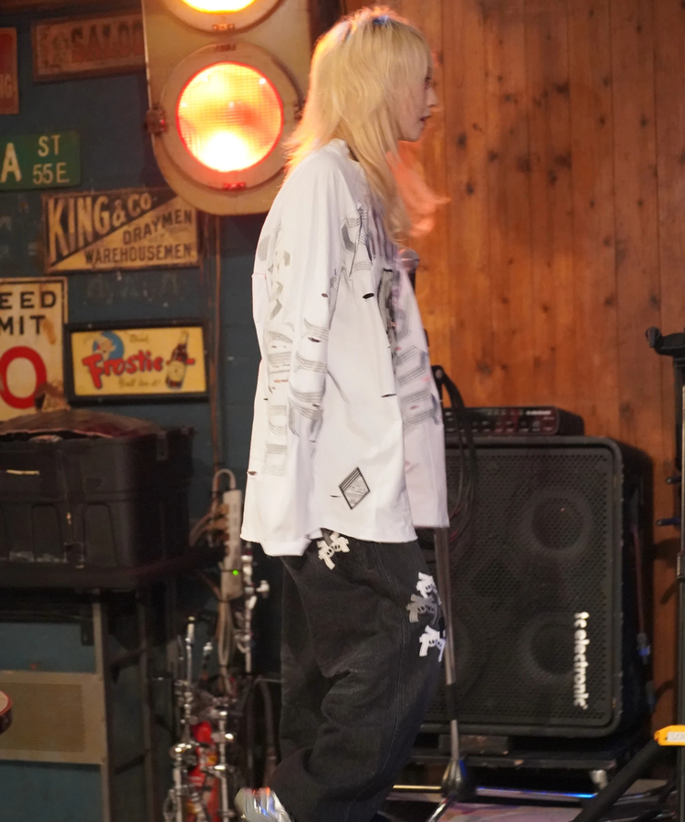 JACKROSE(ジャックローズ) |【GALFY×GALLIS ADDICTION】ぼろぼろ刺繍ロンT(MENS)