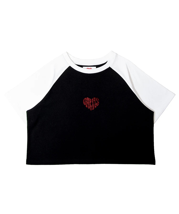 GA HEART ラグラン S/S TEE ラインストーン(MENS)｜ファッション通販