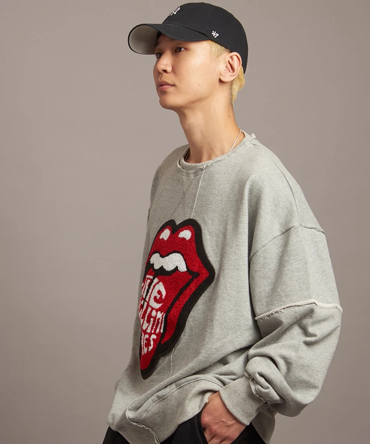 The Rolling Stones×JACKROSE】 サガラ刺繍切替スウェット(MENS