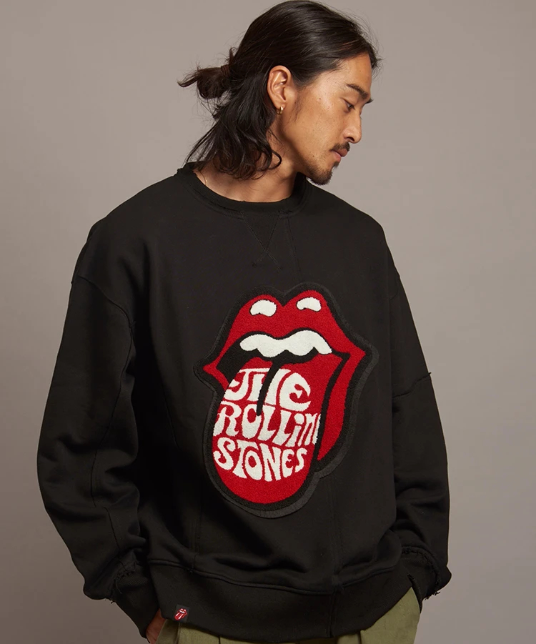 バンド ロック ベロマーク ザ ローリング・ストーンズ 刺繍 スウェット 下北沢 バンド ロック ベロマーク ザ ローリング・ストーンズ 刺繍 スウェット