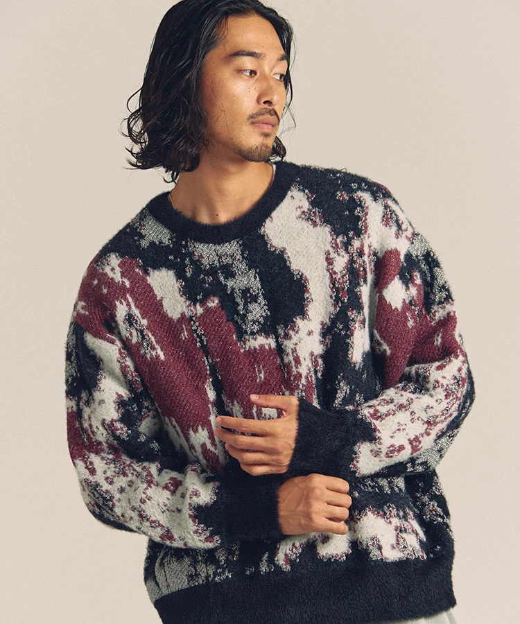 JACKROSE(ジャックローズ) |JE スプラッシュジャガードクルーニット(MENS)