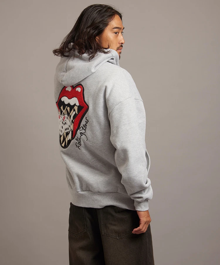 JACKROSE(ジャックローズ) |【The Rolling Stones×JACKROSE】 裏起毛サガラ刺繍ジップパーカ(MENS)
