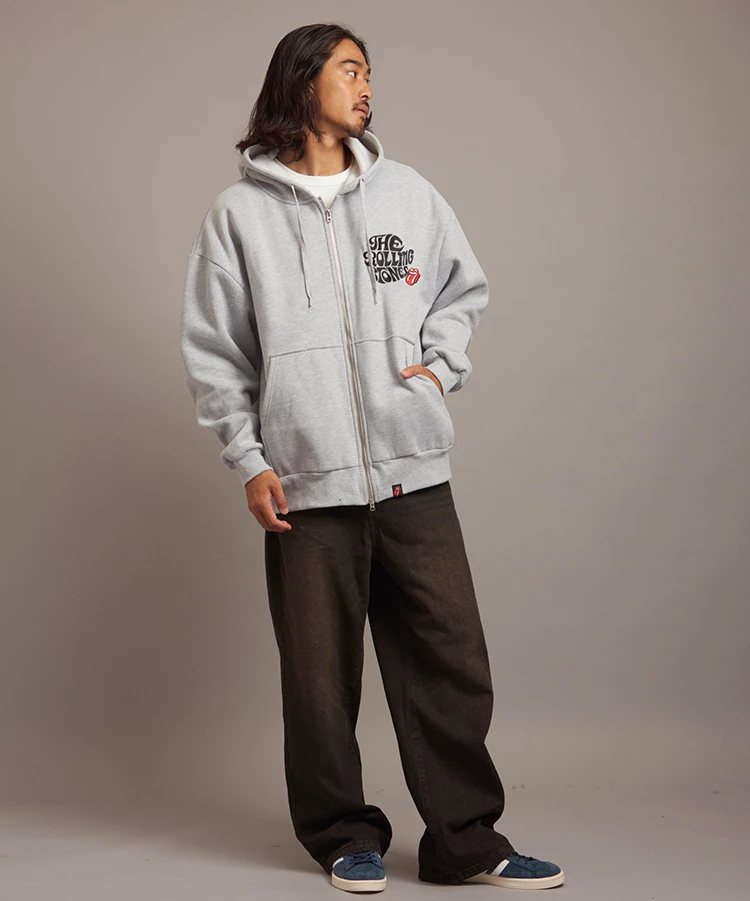 JACKROSE(ジャックローズ) |【The Rolling Stones×JACKROSE】 裏起毛サガラ刺繍ジップパーカ(MENS)