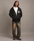 JACKROSE(ジャックローズ) |【The Rolling Stones×JACKROSE】 裏起毛サガラ刺繍ジップパーカ(MENS)